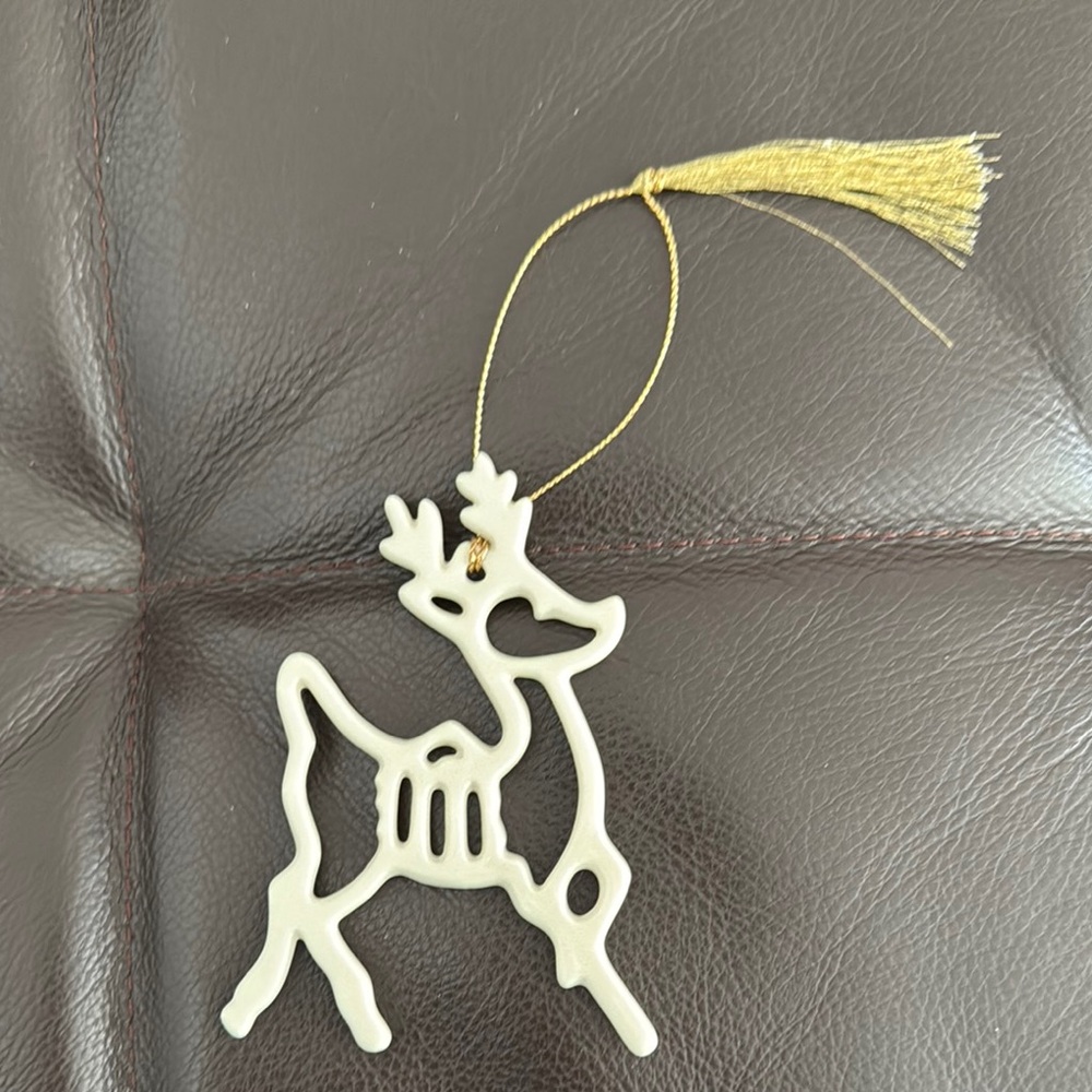 Lenox Porcelain Ivory Reindeer ornament